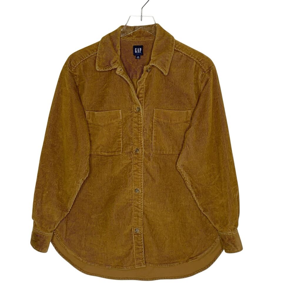 Gap Long Sleeve Corduroy Oversized Big Shirt XS Camel Brown Fits up to XL